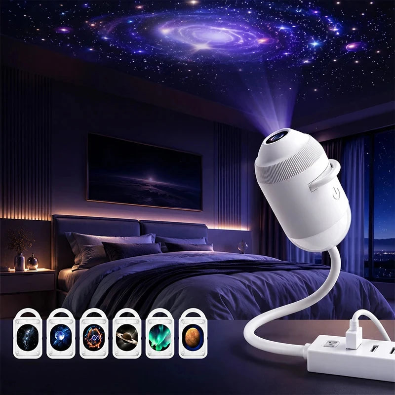 Lámpara Proyector Galaxia LED RGB | 10 Discos + Control Remoto