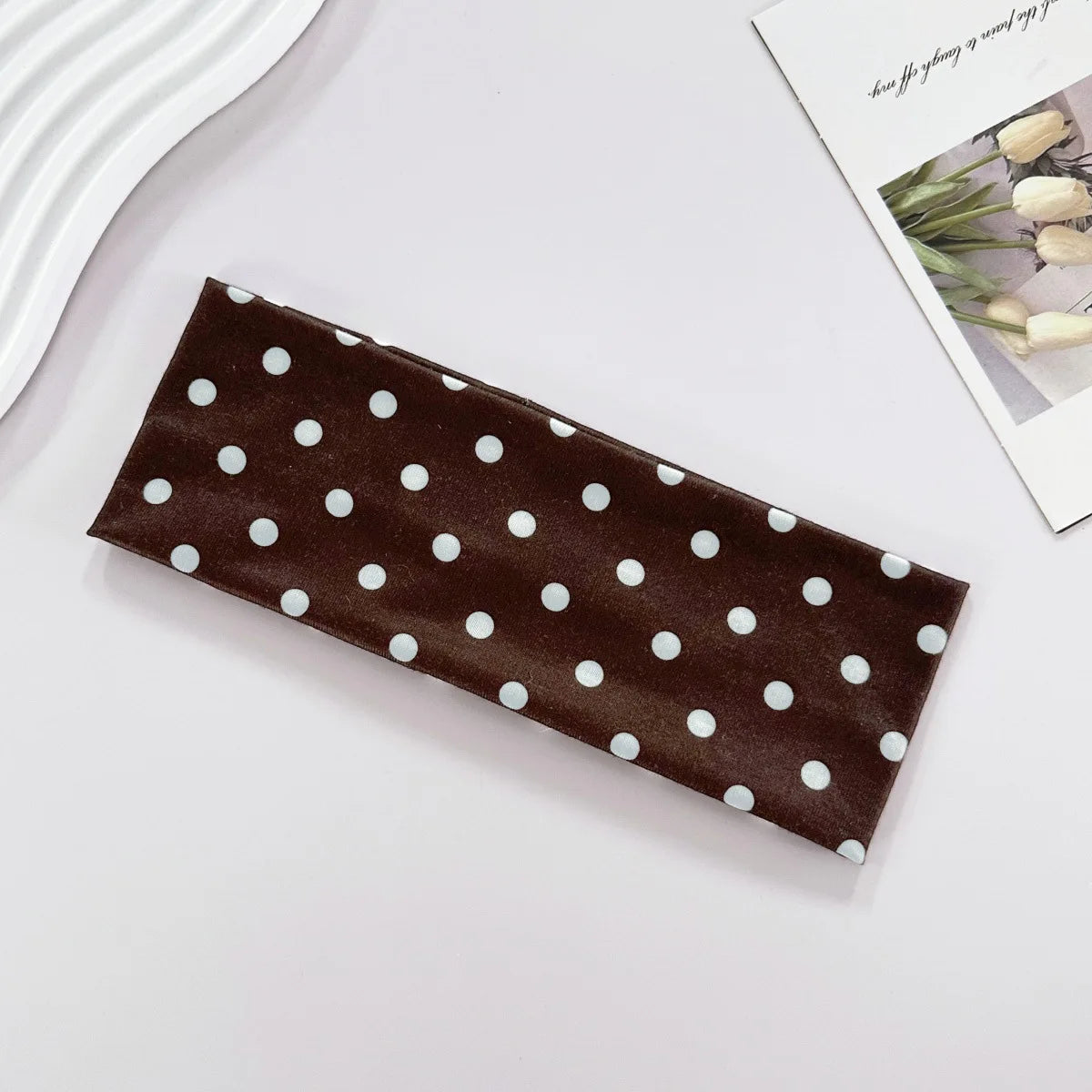 Y2K Retro Polka Dot Stretch Women Girl Headband Boho Style Fashiona Versatile Wide Headbands Yoga Sports Dating Hair Accessories