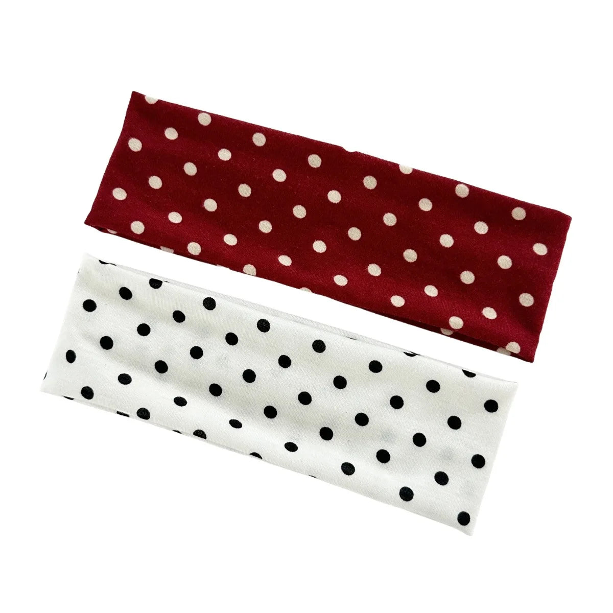 Y2K Retro Polka Dot Stretch Women Girl Headband Boho Style Fashiona Versatile Wide Headbands Yoga Sports Dating Hair Accessories