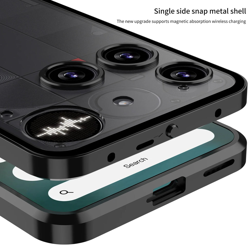 Magnetic Metal Frame Case for Nothing Phone 3 3A Metal Acrylic Back Cover Shockproof Funda For Nothing Phone 3A Pro 3 A Coque