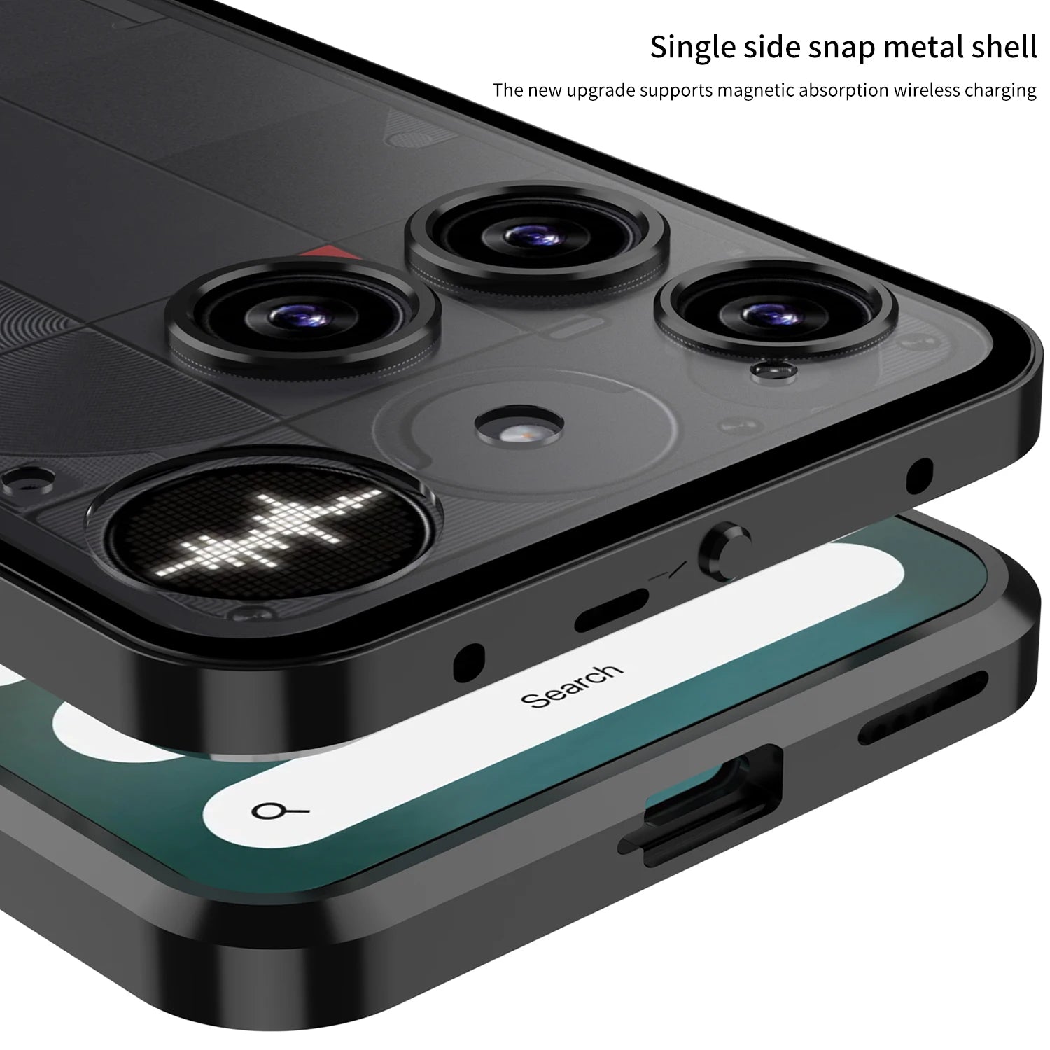 Magnetic Metal Frame Case for Nothing Phone 3 3A Metal Acrylic Back Cover Shockproof Funda For Nothing Phone 3A Pro 3 A Coque