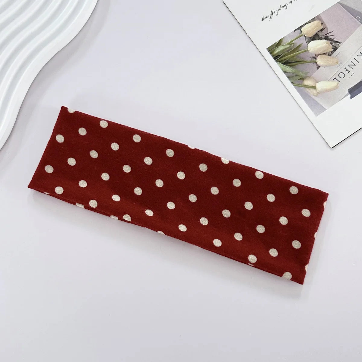 Y2K Retro Polka Dot Stretch Women Girl Headband Boho Style Fashiona Versatile Wide Headbands Yoga Sports Dating Hair Accessories