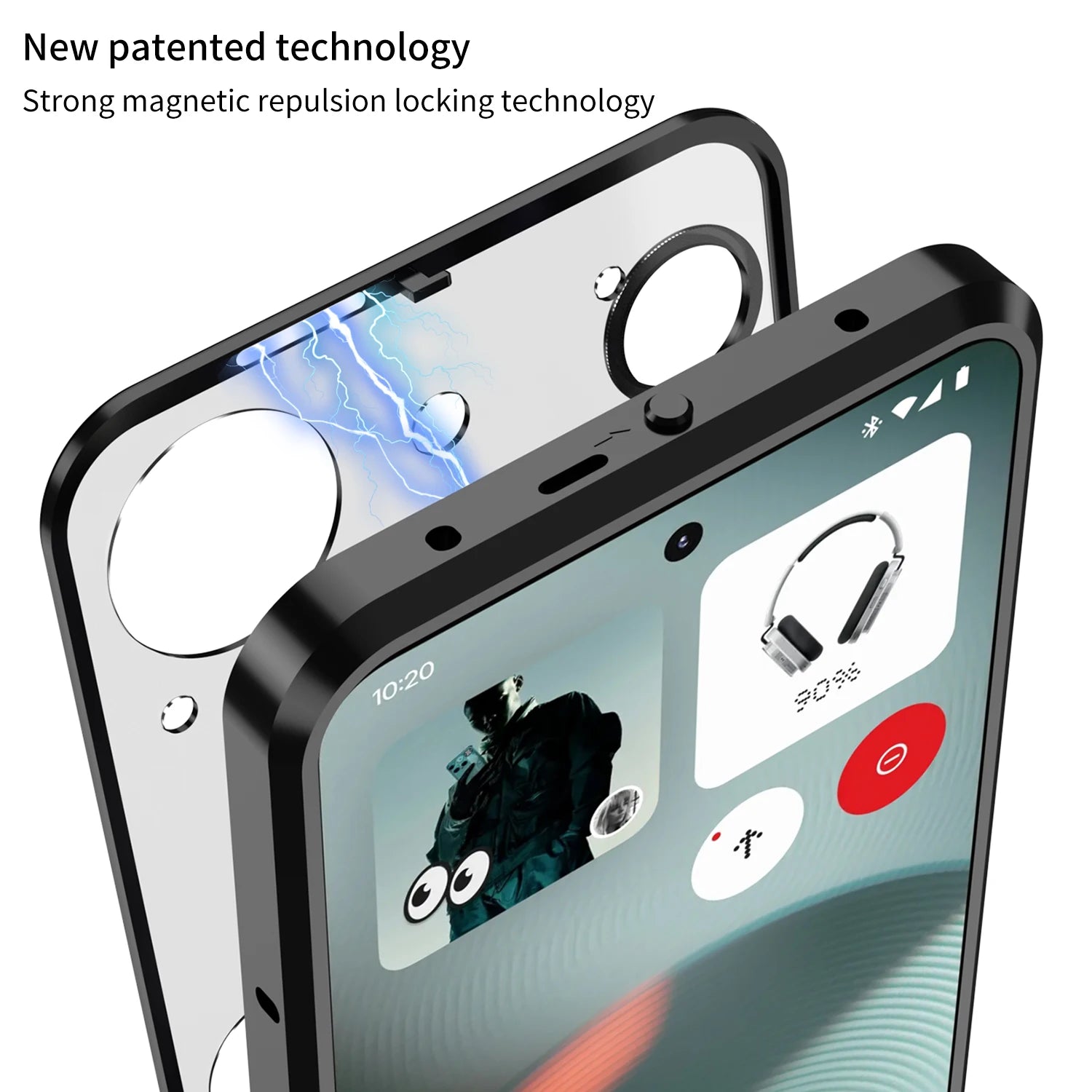 Magnetic Metal Frame Case for Nothing Phone 3 3A Metal Acrylic Back Cover Shockproof Funda For Nothing Phone 3A Pro 3 A Coque