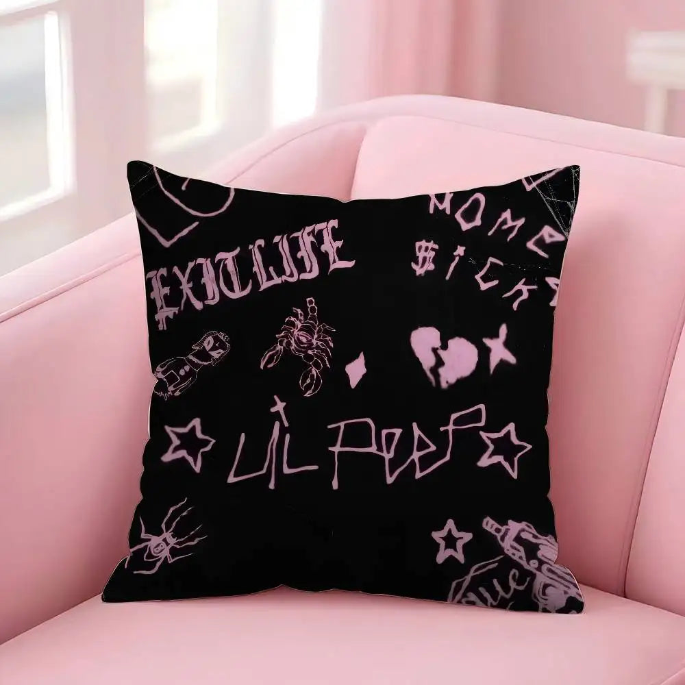 Pop Rap Album Lil Peep Hip   Pillow Gift Home Office Decoration Pillow Bedroom Sofa Car Cushion CoverPillow Case