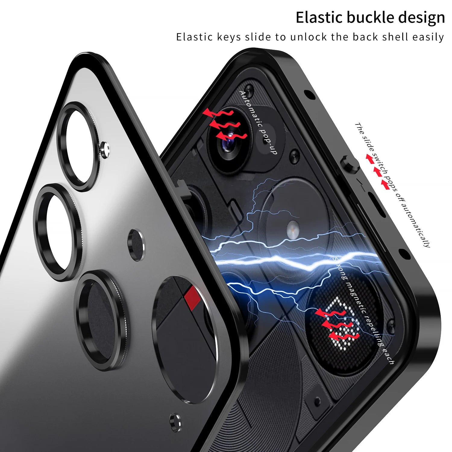 Magnetic Metal Frame Case for Nothing Phone 3 3A Metal Acrylic Back Cover Shockproof Funda For Nothing Phone 3A Pro 3 A Coque