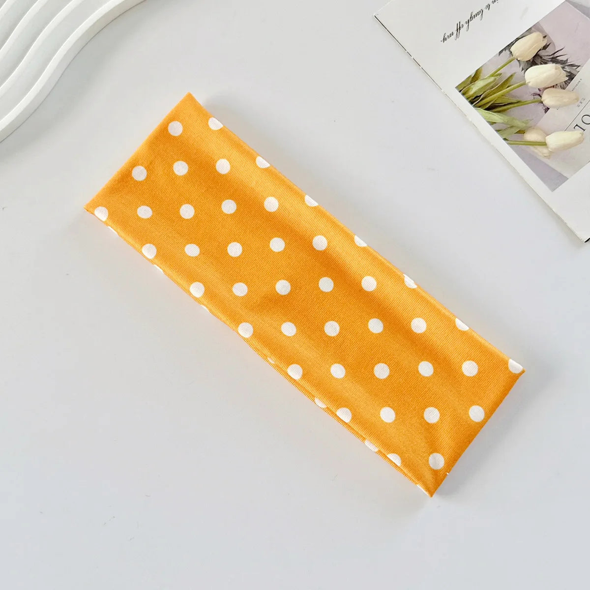 Y2K Retro Polka Dot Stretch Women Girl Headband Boho Style Fashiona Versatile Wide Headbands Yoga Sports Dating Hair Accessories
