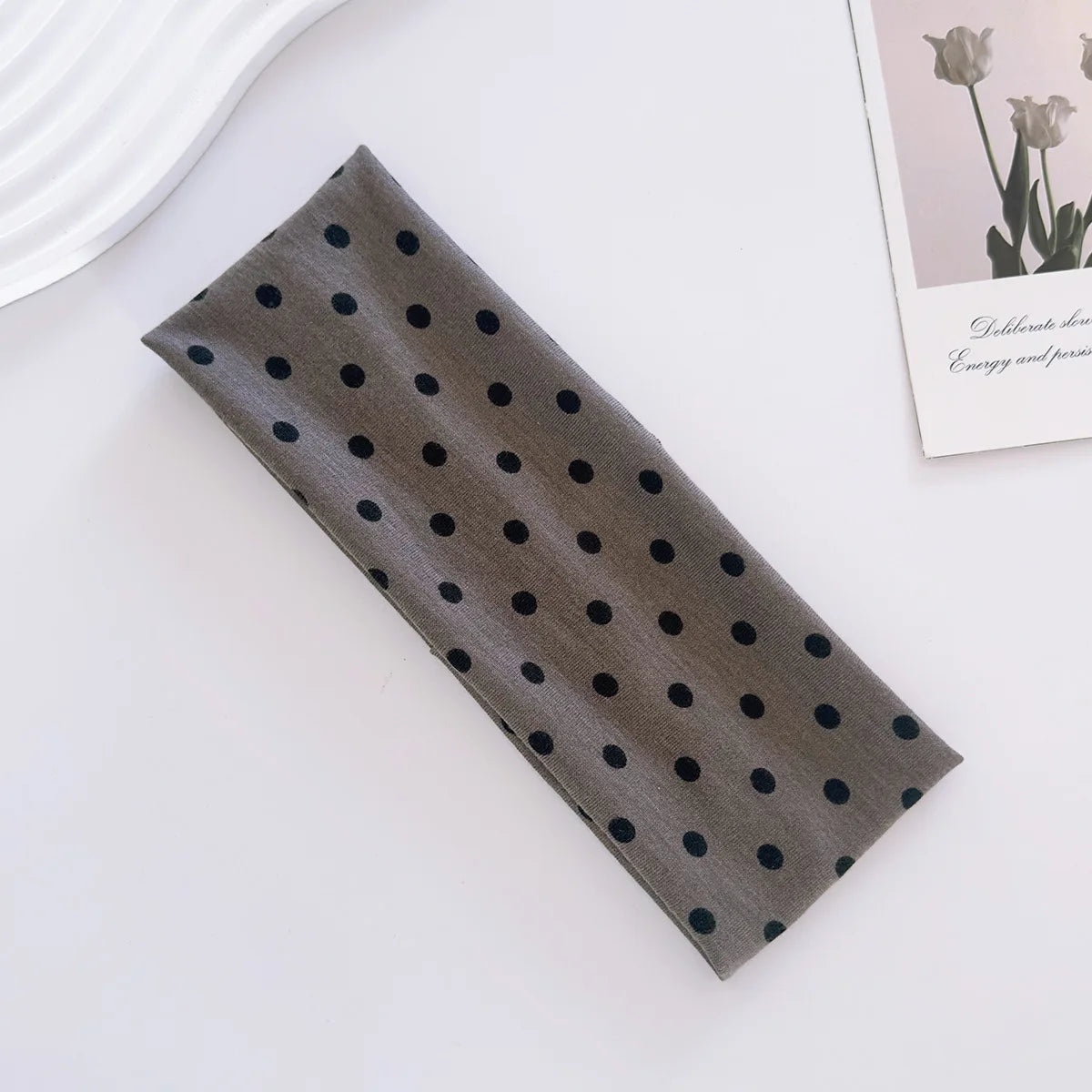 Y2K Retro Polka Dot Stretch Women Girl Headband Boho Style Fashiona Versatile Wide Headbands Yoga Sports Dating Hair Accessories