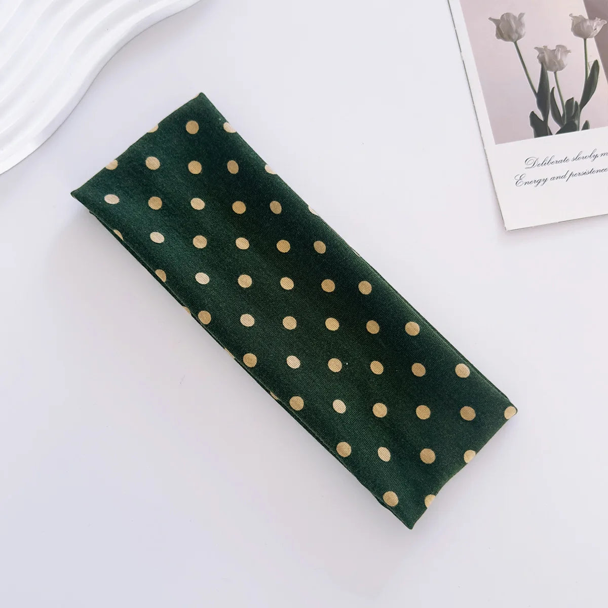 Y2K Retro Polka Dot Stretch Women Girl Headband Boho Style Fashiona Versatile Wide Headbands Yoga Sports Dating Hair Accessories
