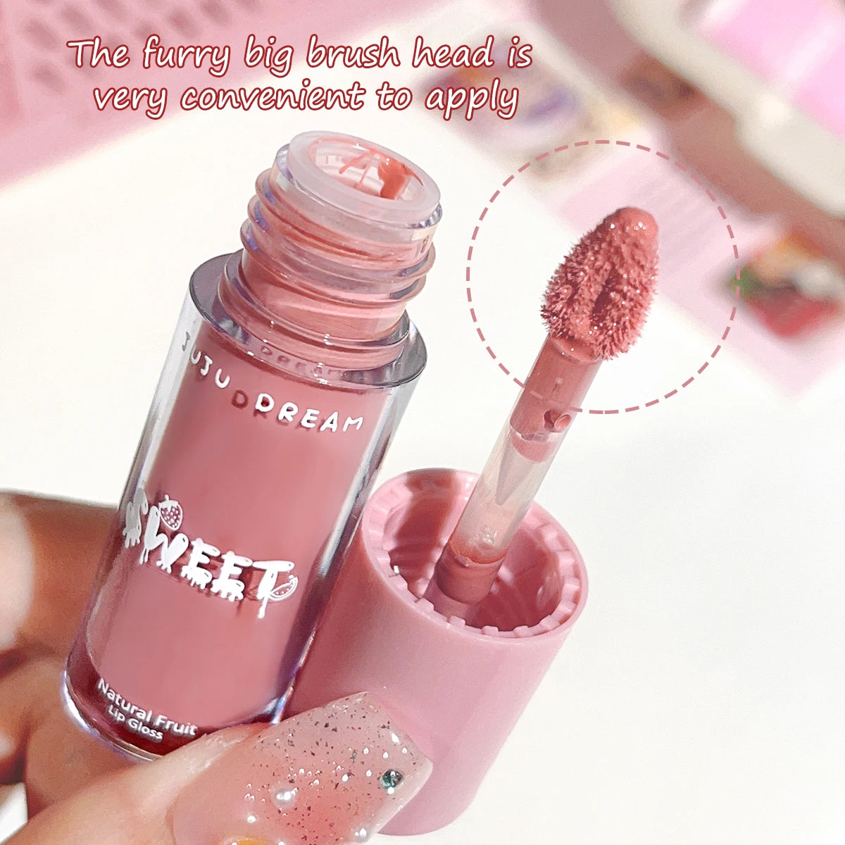 Watery crystal lip gloss Moisturizing Long-lasting color Full gloss Transparent ice cube lipstick Three colors available