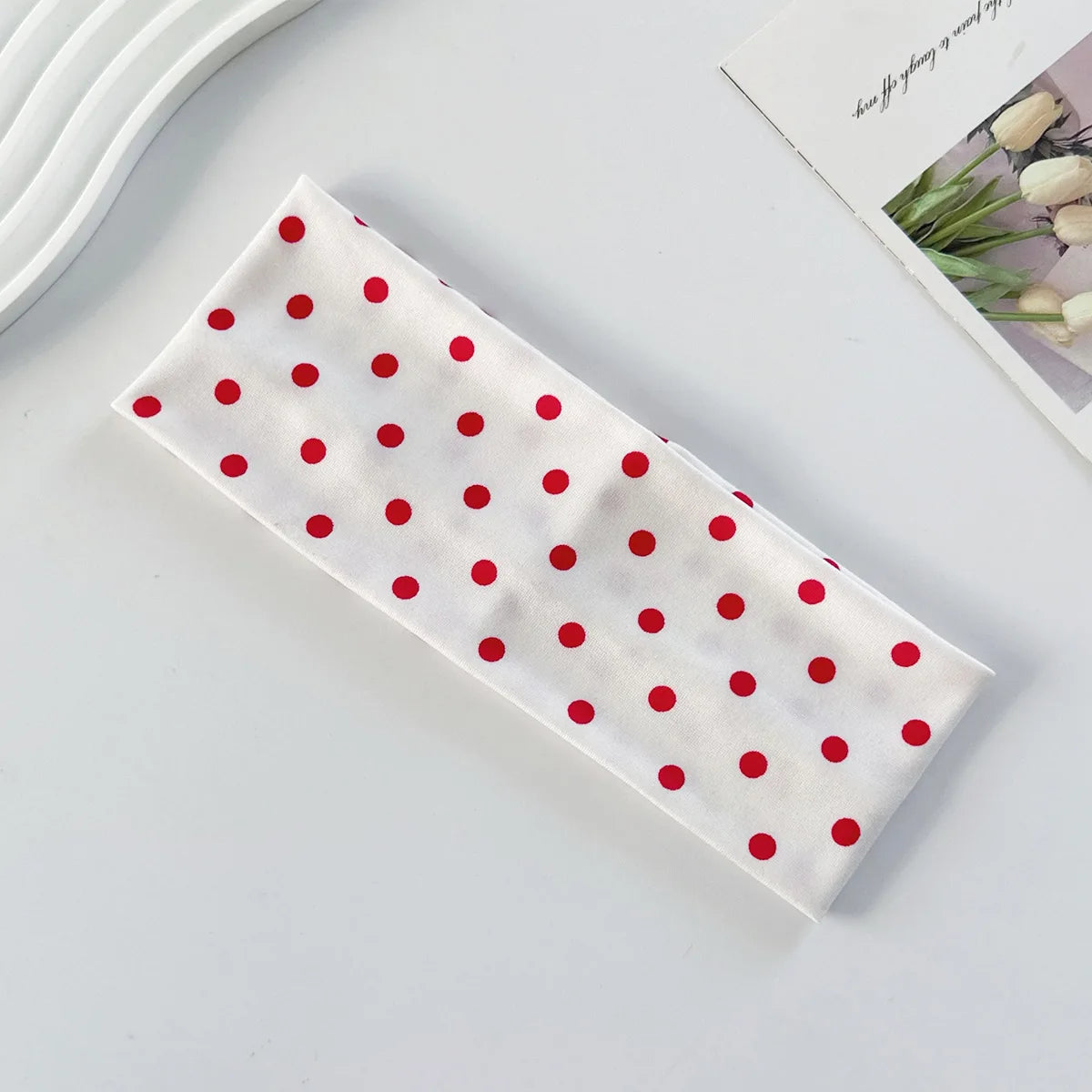 Y2K Retro Polka Dot Stretch Women Girl Headband Boho Style Fashiona Versatile Wide Headbands Yoga Sports Dating Hair Accessories